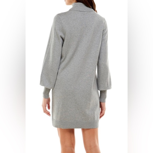 WAYF Morela Turtleneck Sweater‎ Dress in Grey - Picture 2 of 7